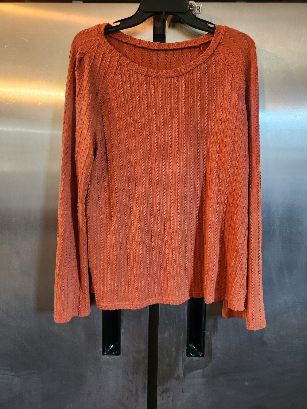 SHEIN Women's Rust Ribbed Knit Crew Neck Sweater Size XL